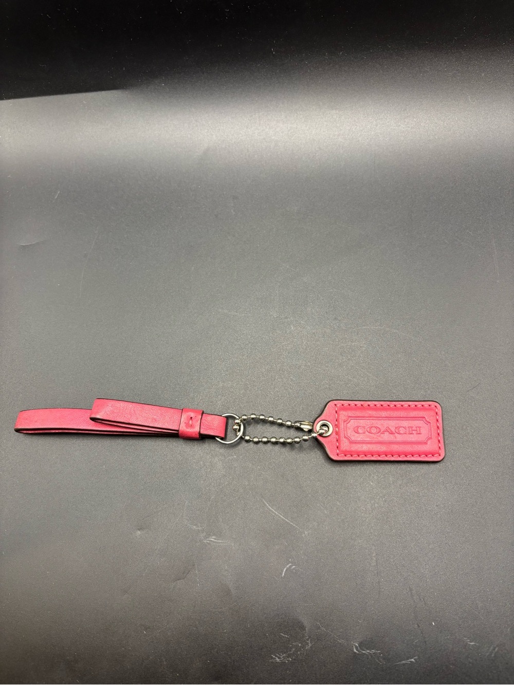 8” Long Coach Pink Leather Hangtag Keychain Bag Charm Tag Fob Only